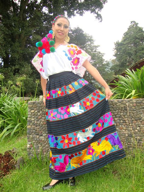 Guerrero Mexican Costume Mexican Party Tie Dye Skirt Maxi Skirt