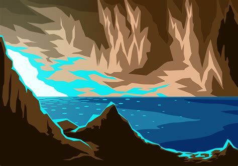 Lake In The Cavern Free Vector 153785 Vector Art At Vecteezy