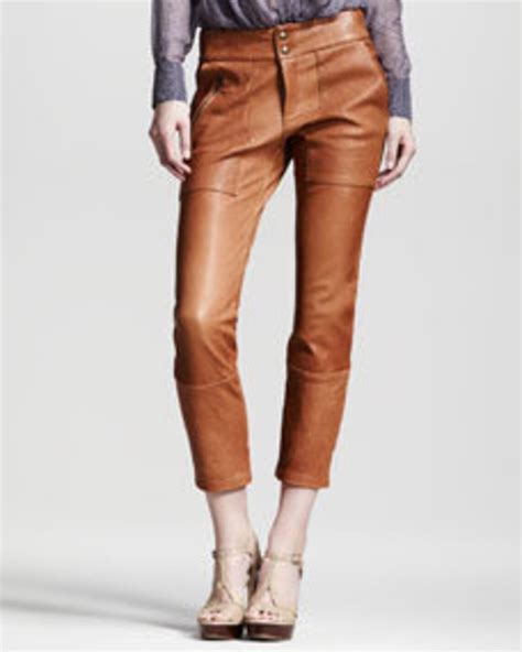 Vintage Leather Pants Crosby Derek Lam Cropped Genuine Soft Etsy