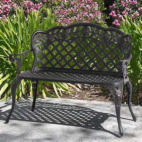 Best Choice Products 2 Person Aluminum Bench For Patio Garden W