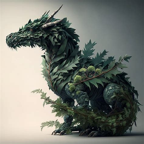 Premium Photo Ancient Forest Dragon Covered With Green Plants