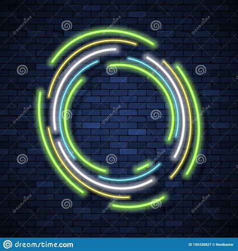 Neon Sign On Brick Wall Stock Vector Illustration Of Frame 150330827