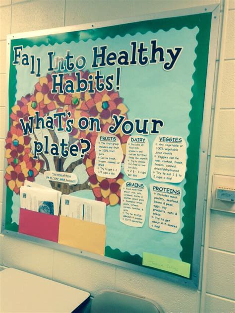 Healthy Habits Bulletin Board For Fall Made It For College Elementary Health Class Nutrition