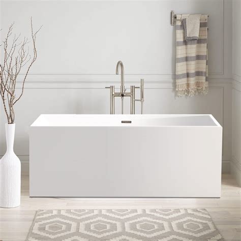 Vanity Art 59 X 30 Inch White Acrylic Freestanding Bathtub