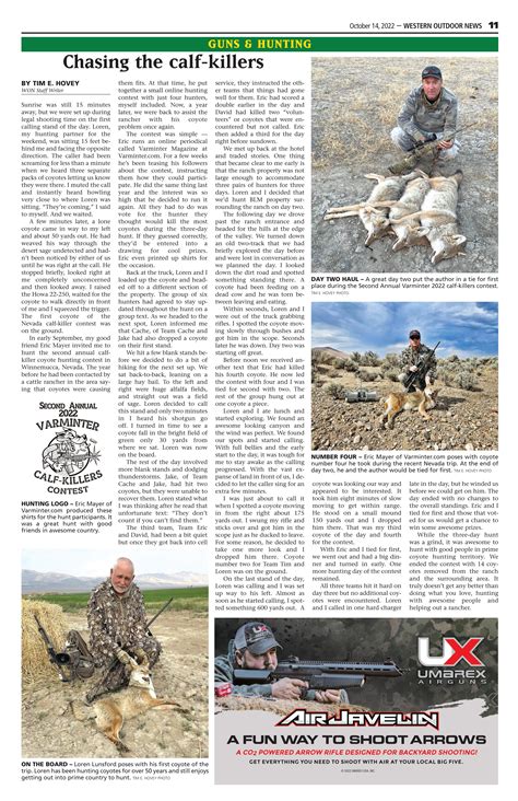 Western Outdoor News Feature On The 2nd Annual Varminter Calf Killers