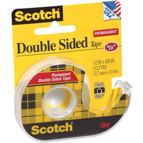 Scotch Permanent Double Sided Tape 12 In X 450 In Tape Adhesives