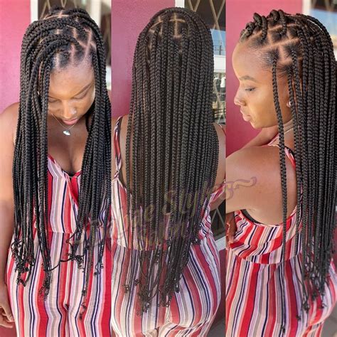 large knotless box braids styles box braids done using the knotless method won t leave you