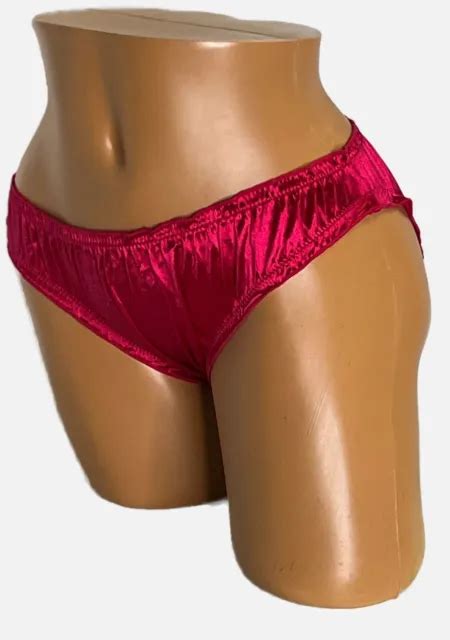 RED SILKY SECOND Skin Satin Stretch Ruffle Bikini Panty XL 8 23 90