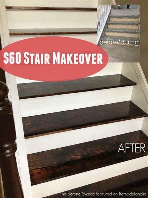 There is no faster, easier or better way to build super strong and economical garage. Remodelaholic | $60 Carpet to Hardwood Stair Remodel ...