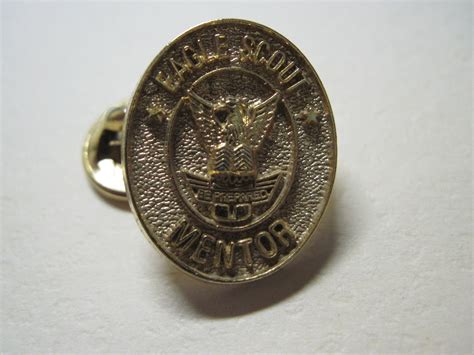 Bsa Boy Scout Eagle Scout Mentor Recognition Pin Gold Tone Antique
