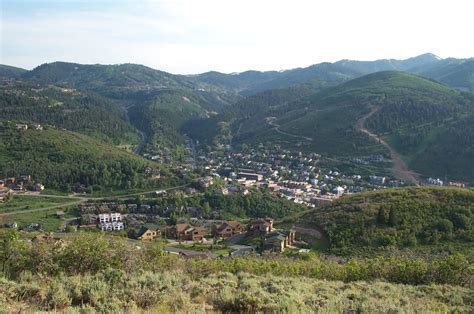 Park City Ut Historic Downtown From The Hills Above Park City Ut