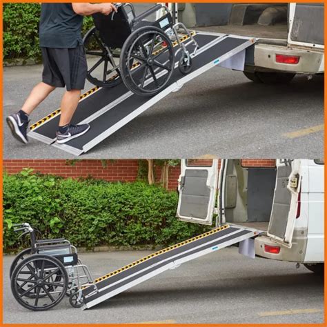 Foldable Wheelchair Ramps Heavy Duty Extra Wide Portable Non Slip 305cm
