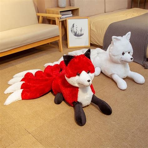 Kawaii Cute Kitsune Nine Tail Fox Animal Plush Stuffed Toy Etsy