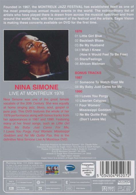 Nina Simone Live At Montreux 1976 Dvd Jpc