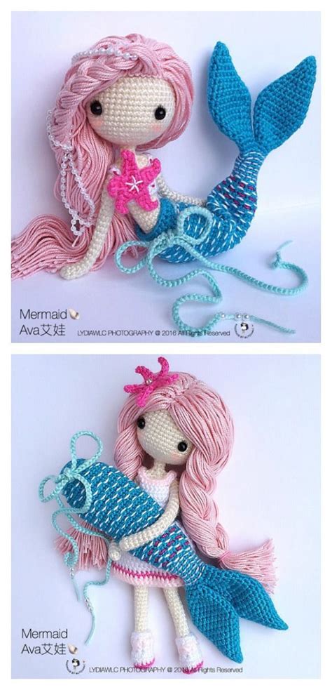 10 Crochet Amigurumi Mermaid Doll Patterns Free And Paid Sereia De