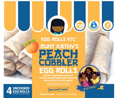 4 Pieces Of Auntie Kathy S Peach Cobbler Dessert Egg Rolls