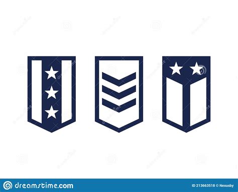 Military Ranks Army Epaulettes On White Stock Vector Illustration Of