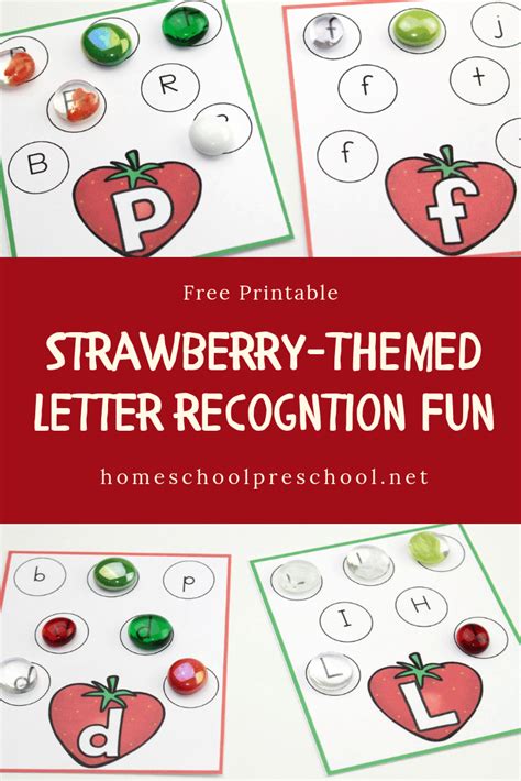 Free Printable Strawberry Letter Identification Cards Letter
