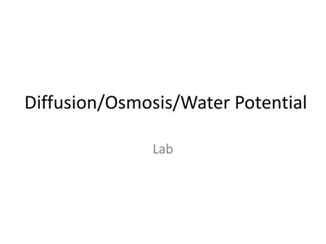 Ppt Diffusionosmosiswater Potential Powerpoint Presentation Free