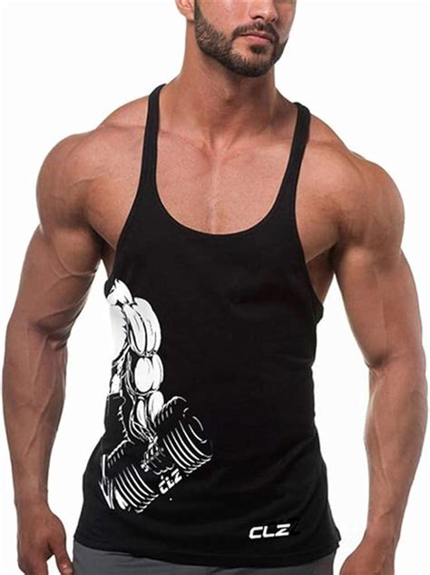 Yeehoo Men S Gym Stringer Tank Tops Y Back Workout Muscle Tee Sleeveless Fitness