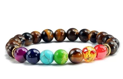 Chakra Tigers Eye Bracelet Etsy