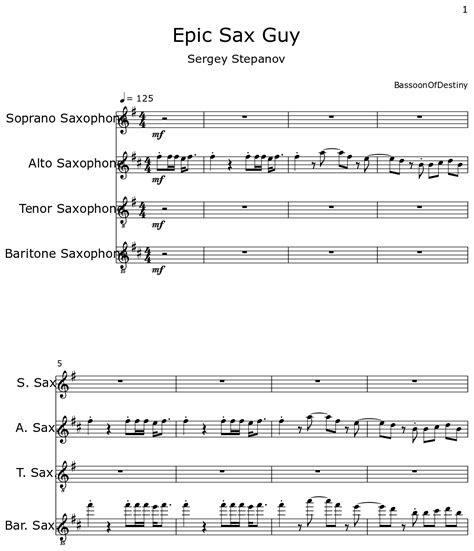 Epic Sax Guy Sheet Music For Soprano Saxophone Alto Saxophone Tenor