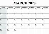 Free Blank March 2020 Calendar Printable in PDF, Word, Excel