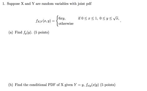 solved 1 suppose x and y are random variables with joint