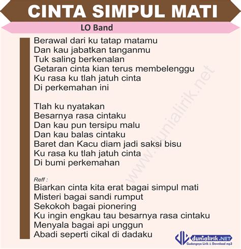 Cinta kita (from get married 2 soundtrack). Lirik Lagu Cinta Simpul Mati LO Band- Lagu Pramuka Tentang ...