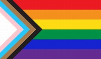 New pride flag LGBTQ background . Redesign including Black, Brown, and ...