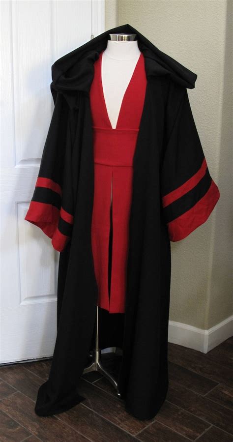 Sith Acolyte Costume Robe With Red Tabards And A Sash 4 Etsy