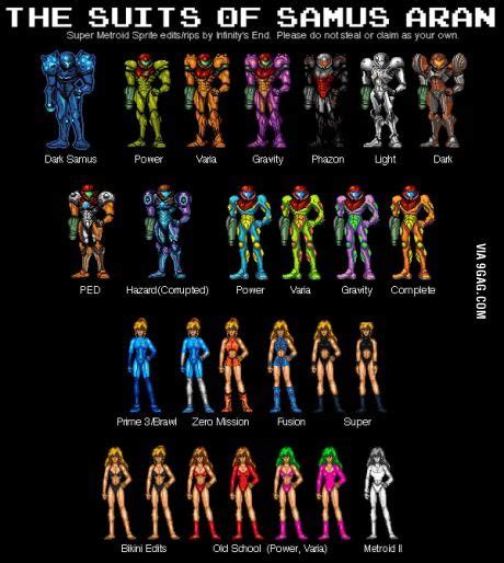 The Many Suits Of Samus Samus Metroid Samus Samus Aran