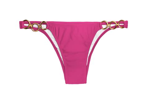 Bikini Bottoms Pink Brazilian Bikini Briefs With Rings Pink Trio