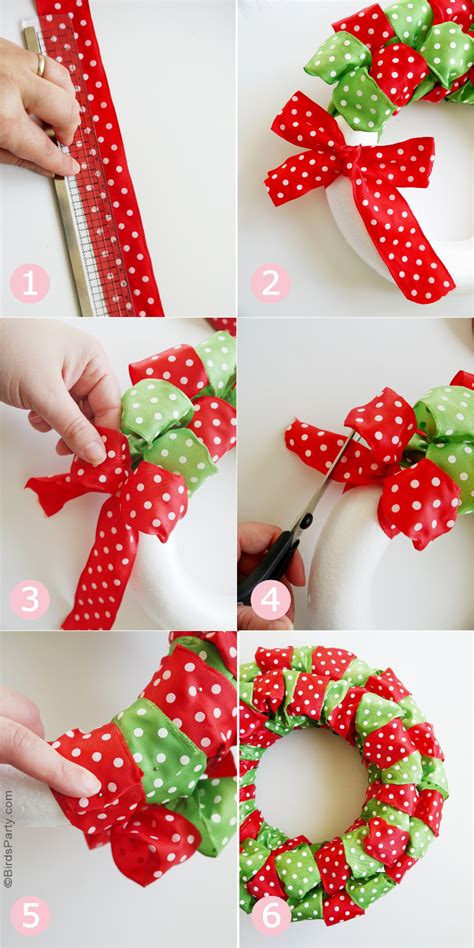 Diy Easy Christmas Ribbon Wreath Party Ideas Party Printables Blog