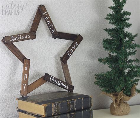 Wooden Star Diy Christmas Decoration Cutesy Crafts