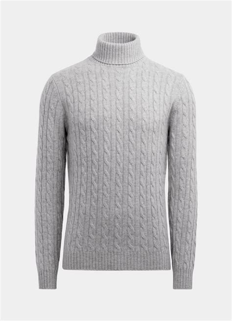 Light Grey Turtleneck Wool Cashmere Suitsupply Online Store