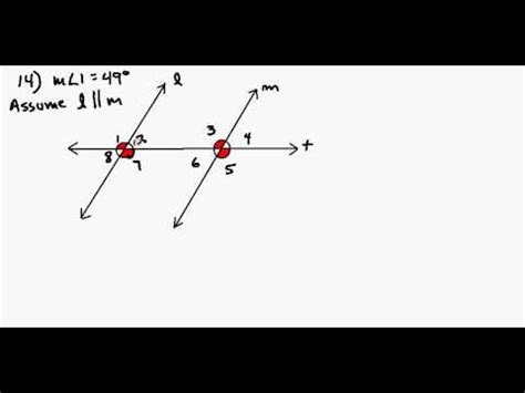 Parallel Lines Cut By Transversal Finding Angle Measures YouTube