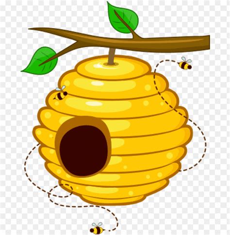 beehive clipart transparent - honey bee hive clip art PNG image with