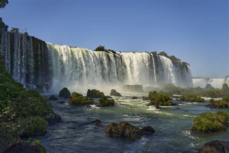 Iguazu Falls Or Iguacu Falls On The Border Of Argentina And Brazil