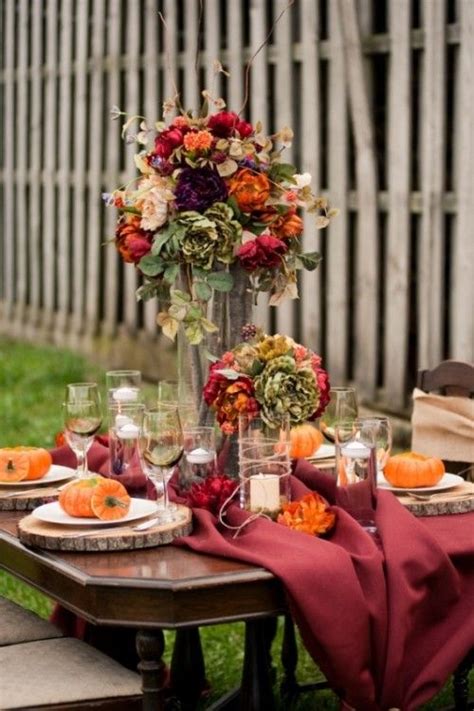 Beautiful Fall Wedding Table Decoration Ideas Fall Wedding Table