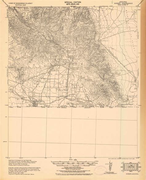 Bisbee Arizona 1933 1933 Usgs Old Topo Map Reprint 15x15 Az Quad