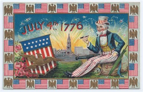 Uncle Sam 1776 4th Of July Fourth Independance Fireworks American Flag