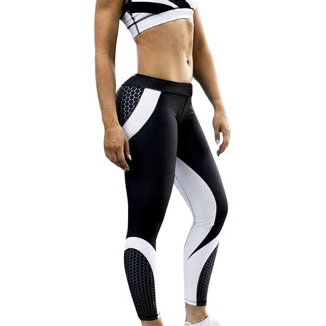 new womens 3d print yoga pants skinny workout gym leggings sports training polyester cropped