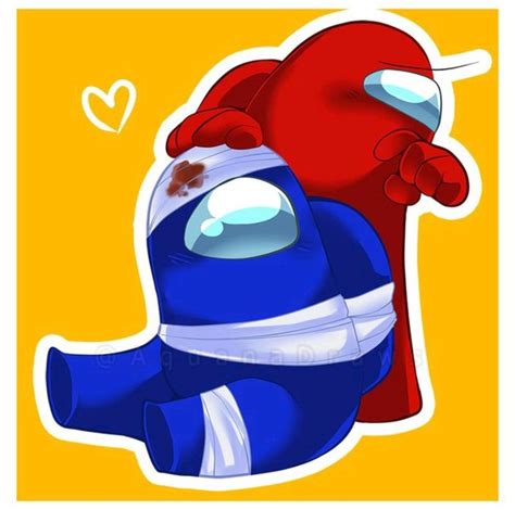 An Image Of A Red And Blue Cartoon Character Hugging Each Others Chests