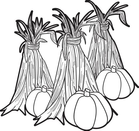Corn Stalk Coloring Page Coloring Home