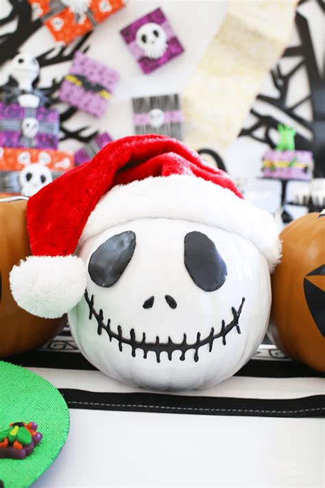 How To Make A Jack Skellington Pumpkin With Hot Glue Michelles Party