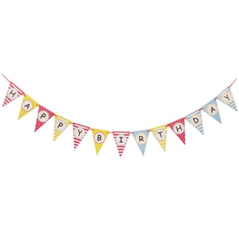 Crley Happy Birthday Party Bunting Banner Decor Circle Paper Garland