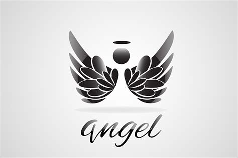 Sketch Of Angel Wings Logo Vector Stock Illustration Download Image