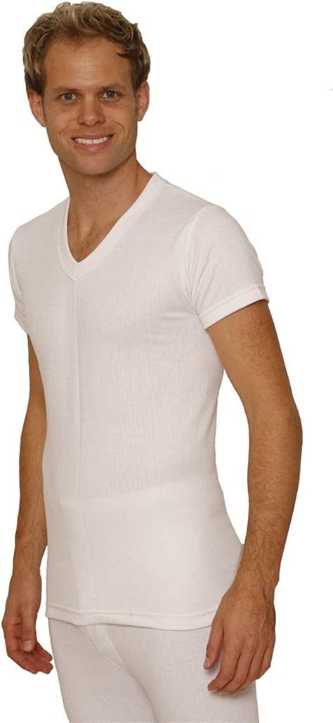 Octave 3 Pack Mens Thermal Underwear Short Sleeve V Neck T Shirtvesttop Uk Clothing
