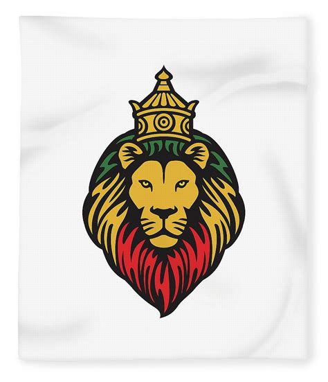 The Lion Of Judah Head With Crown Rastafarian Reggae Symbol Fleece